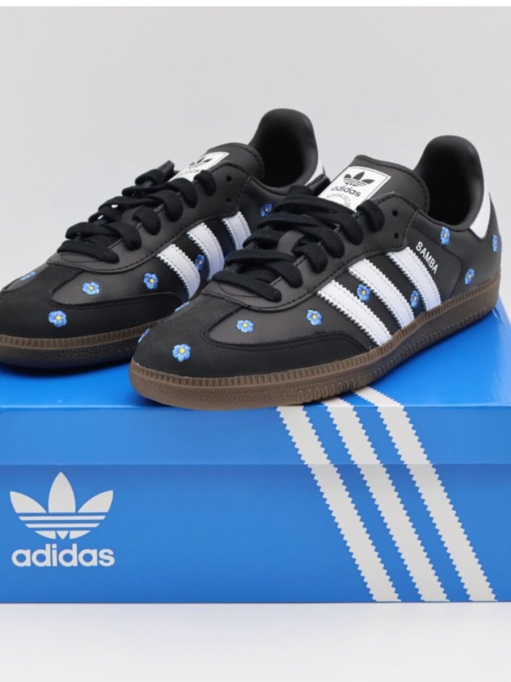 ADIDAS OriginaSamba OG Blue Flower Embroidered Sneakers Shoes Womens US 10 ~ NIB - Picture 9 of 9